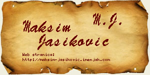 Maksim Jasiković vizit kartica